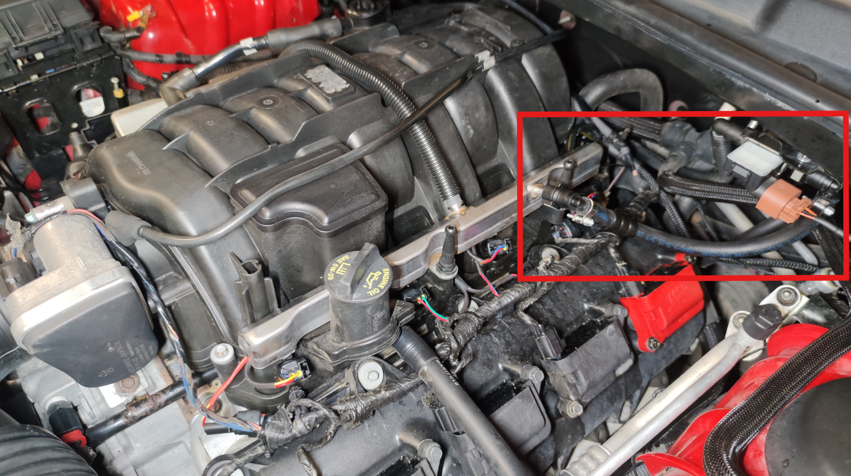 MOPAR Ethanol Sensor Mount Circled.png